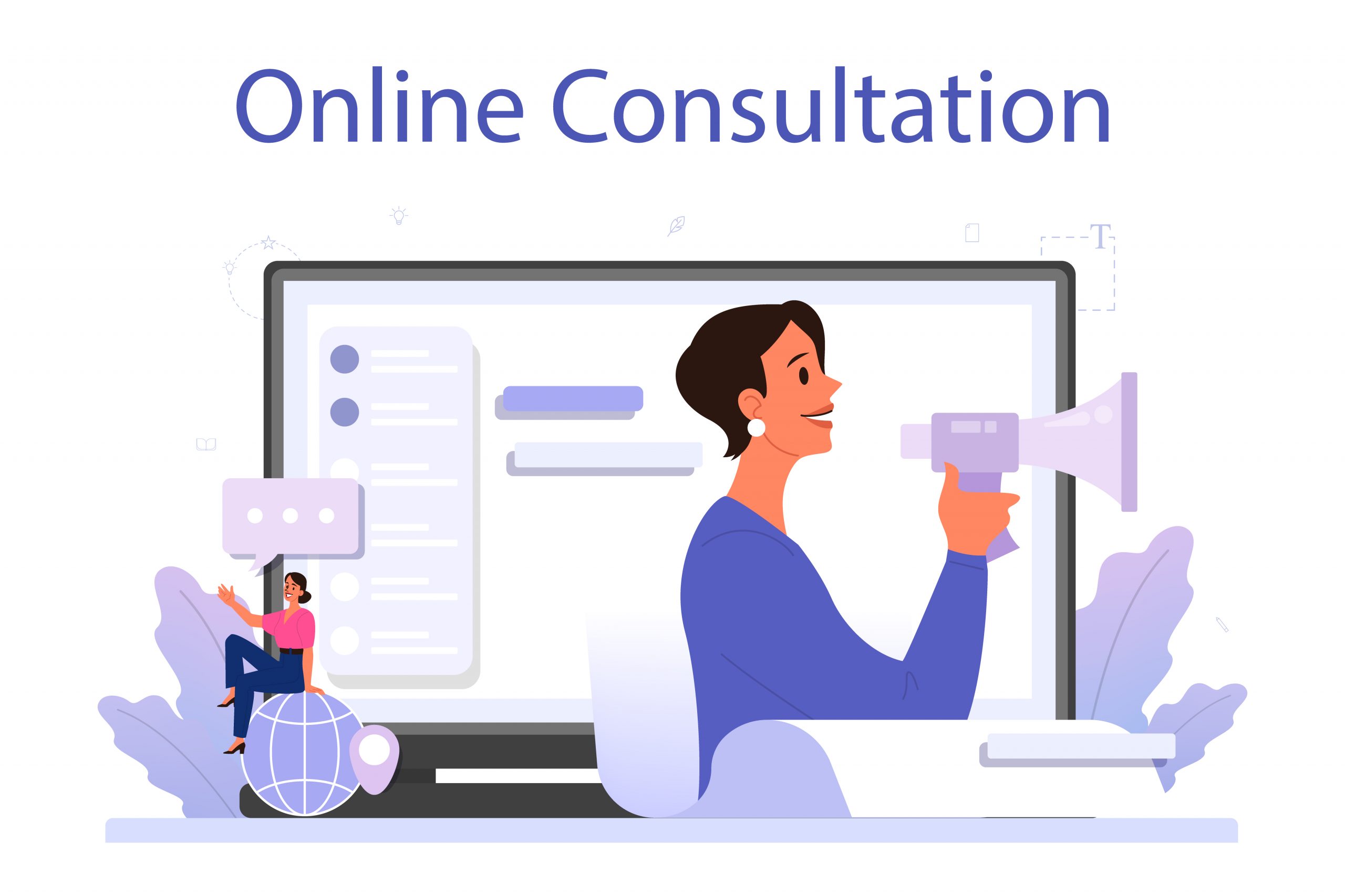 Business reputation online service or platform. Building relationship and improving customer loyalty. Rating and feedback. Online consultation. Vector illustration